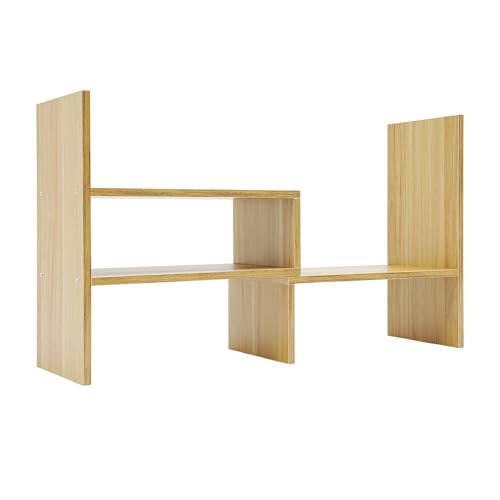 Dofanqing Schreibtisch Bücherregal Schreibtisch-Aufbewahrungsregal Maße 60 x 17 x 35 cm für Büros und Arbeitsbereiche (Hellgelbes Holz) Dofanqing Schreibtisch Bücherregal Schreibtisch-Aufbewahrungsregal Maße 60 x 17 x 35 cm für Büros und Arbeitsbereiche (Hellgelbes Holz)