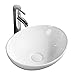 Lavabo ovale moderno da appoggio in ceramica senza troppopieno 400 x 330 x 145 mm