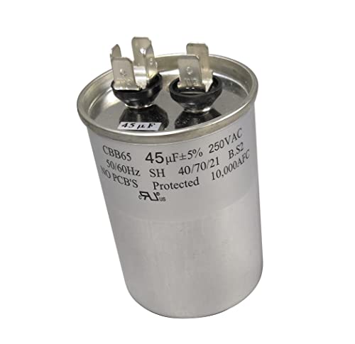 COCAPCO Run Capacitor CBB65 45uF 45MFD 45 uF MFD uF/MFD 250VAC 250V AC 250 VAC SH C.P1/S1 UL Cap