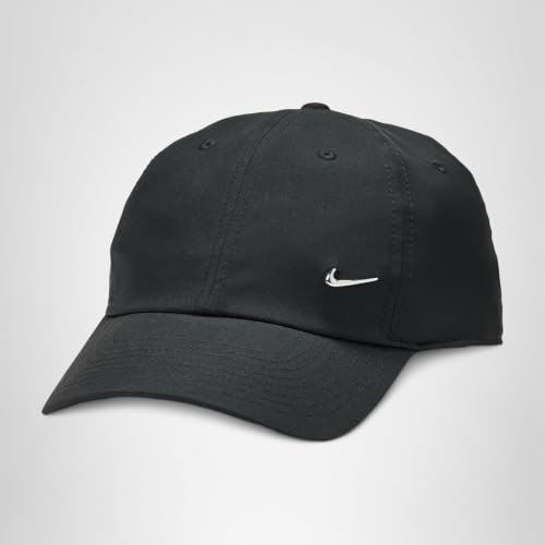 Nike, Dri-Fit Club, Hut Mit Visier, Schwarz/Metallisches Silber, S/M, Unisex Erwachsener