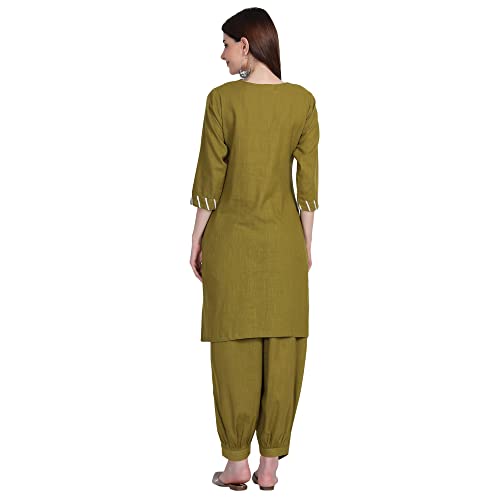 Image of Women Kurti Set With Salwar | Cotton Short Kurta
