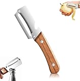 2-in-1 Multifunctional Vegetable & Fruit Peeler with Bottle Opener – Stainless Steel Kitchen Peeler with Ergonomic Wooden Handle for Apples, Cucumbers, Pumpkins, and More