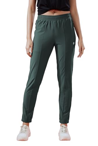 Image of TECHNOSPORT Women's Relaxed Fit Active Sports Joggers with DURACOOL Technology Mid Rise Drawstring Track Pants with Pockets Moisture Wicking Polyester Athleisure Workout Running Lounge Wear