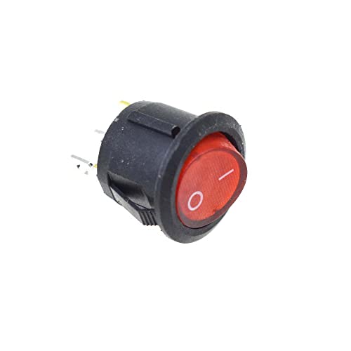 5pcs KCD1-105 20mm Diameter Round Rocker Switches (3pin 2position red)