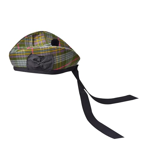 Image of Glengarry Cap-Traditional Scottish Hat, Acrylic Wool Tartan Glengarry hat, Kilts /Bagpipes Accessories