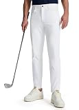 Willit Mens Golf Pants 5 Pockets Stretch Work Dress Pants 28'/30'/32' Lightweight Casual Slacks White 31W X 28L