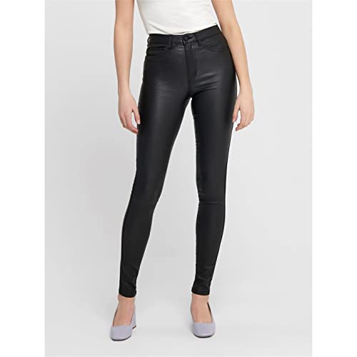 ONLY dames Broek Onlroyal Hw Sk Rock Coated Pim Noos, grijs (zwart), M / 32L