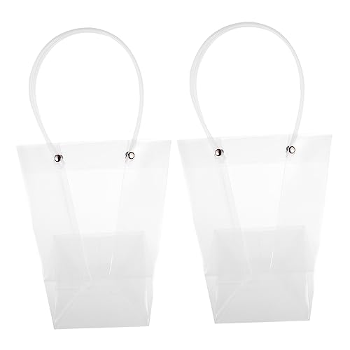 PACKOVE 2piezas Bolsa Transparente Personalizada Bolso Tote Para Envolver Fácil De Transportar