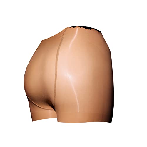 LESOYA Men's 8D Oil Shiny Glossy Boxer Briefs Panties See Through Sheer Boyshort Underwear with Sheath Pouch