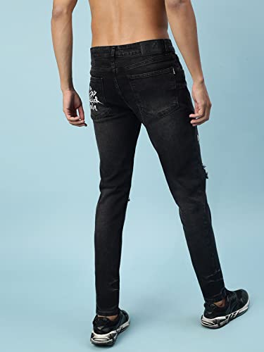 Image of Veirdo Pure Cotton Slim Fit Ankle Length Mid Rise Denim Jeans for Men