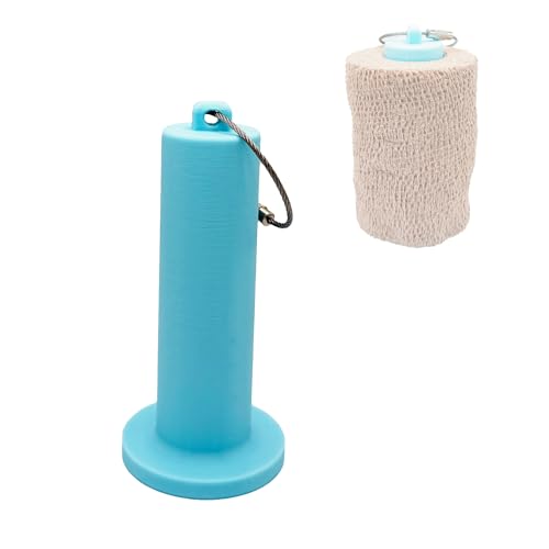 Image of Rollie Holdie - Medical Tape & Gauze Roll Holder with Keyring Attachment - Compact and Portable (Baby Blue, 3 Inch Holder)