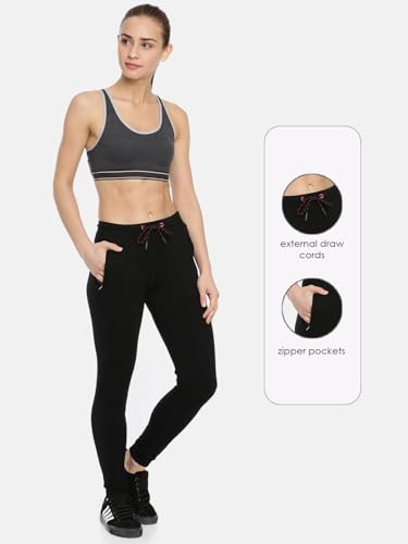 Image of Macrowoman W-Series Fitted Women's Jogger Pants in Ultra-Soft Poly Cotton Stretch Fabric for Comfort and Style