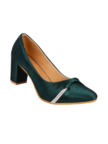 Image of TRYME Chunky Heel Bellies Women's Fashion Pointed Block Heel Pump Shoes for Party and Formal Occasions