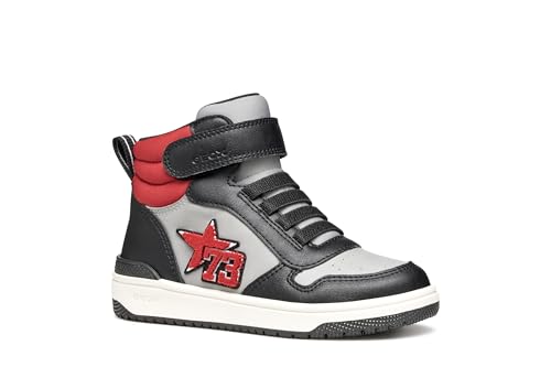 Geox J Washiba Boy, Zapatillas, Gris/Negro, 27 EU