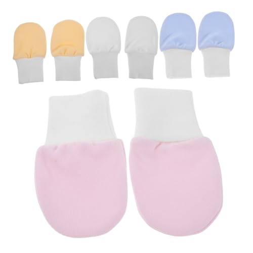 4pairs Mittens No Scratch Gloves for Newborns Cotton Mittens for Boys Girls Months
