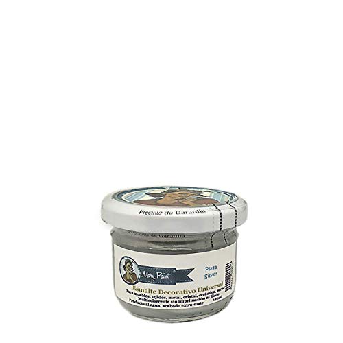 Mary Paint | Pintura para muebles efecto Chalk Paint, Plata Metalizado - 140ml