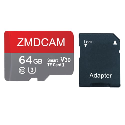 Image of 64GB TF Card with Adapter UHS-I U3 C10 A1 V30 Memory Card | A1 Performance High-Speed TF Card Up to 90MB /S for Smartphones /Tablets /Cameras /Car Recorders /Game Consoles