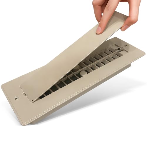 Safoner Aluminum RV Floor Vent Cover 2x10 Register with Removable Cover Durable Camper Essential Pet-Friendly RV Vent Accessories for Inside 1 Pack-Brown