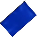 AURAADORN Money Bags Leather Bank Security Deposit Bags, 11x6 Inch Zipper Money Pouches for Cash, Checks, Wallet, Cosmetics,Tools (blue, 1)