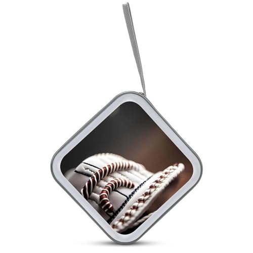 Boîtier rigide pour 40 DVD avec style dentelle de baseball et zip robuste
