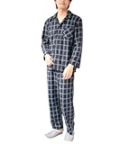 [ON NISHIKI] パジャマ メンズ 冬 長袖 暖かい フリース 前開き 上下セット 長ズボン もこもこ あったか ルームウェア 部屋着 (ﾀﾞｰｸﾈｲﾋﾞｰﾁｪｯｸ:I/L/66048)