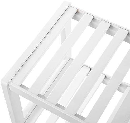 SONGMICS Natural Bamboo 2-Tier Shoe Rack, Shelf for Shoes Plants Books, for Living Room Hallway Bedroom Bathroom, 70 x 26 x 33 cm, White LBS02WT