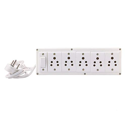 Image of Heavy Duty PVC Extension Board 5 Socket and 1 Switch (6 Meters Wire)