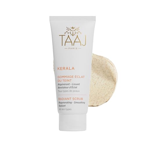 TAAJ | Gommage Éclat du teint - KERALA | Gommage Régénérant, Lissant & Révélateur d'Éclat | Exfolie & Purifie la peau en douceur | Élimine cellules mortes & impuretés | Teint Éclatant | Vegan | 75 ml
