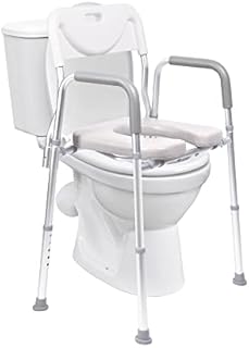 Xilingol Raised Toilet Seat with Handles and Back,330lb Bedside Commode Chair with Arms, 4-in-1 Adjustable & Portable Bathroom Chair for Adults, Senior, Elderly,Handicap, Disabled