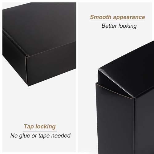 Image of ZBEIVAN 10x7x5 Black Shipping Boxes Set of 20 Corrugated Cardboard Mailer Boxes for Packaging Small Business Mailing Gifts