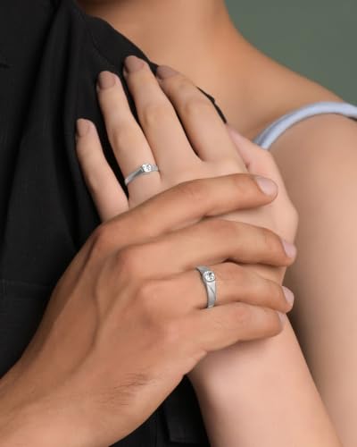Image of Clara 925 Sterling Silver Adjustable Couple Ring for Men & Women