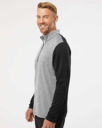 adidas Mens Heather Block Print Quarter-Zip Pullover, M3