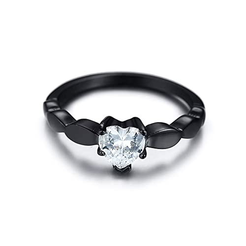 Matching Promise Rings for Couples Wedding Rings Set Personalized Rings Women's 2pc Black Gold Filled CZ Engagement Ring Promise Anniversary Wedding Bands for Women2