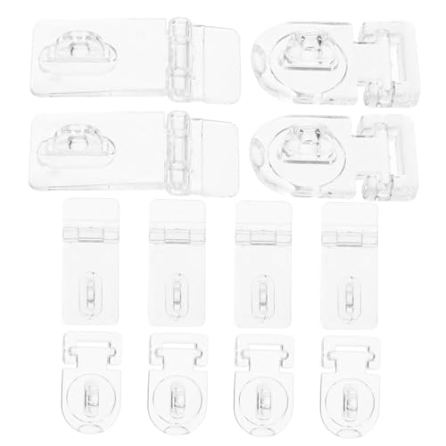 FUNOMOCYA 12pcs Box Door Lock Small Case Hasp Hinge Latch Locks Mini Hasp Latch Hasp Buckles Decorative Hasp Latch Buckle Boxes Buckle Plastic Transparent