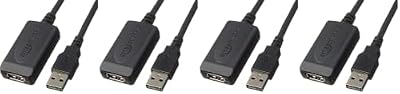 Amazon Basics USB 2.0 Extension Cable, USB-A Male to Female Active Repeater Cable for Printer, Mouse, Keyboard or Scanners, 480Mbps High-Speed Data Transfer, 32 Feet, Black (Pack of 2)