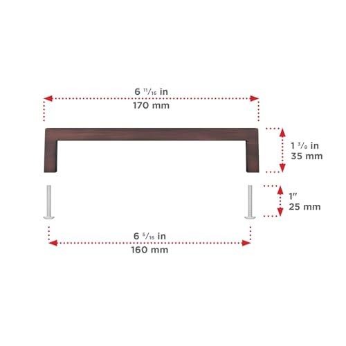 Image of Richelieu Lambton 6 5 /16-in Brushed Oil-Rubbed Bronze Cabinet Pull Handle