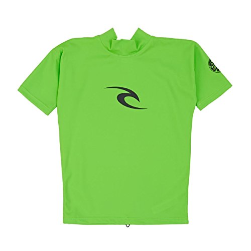 Rip Curl Kids Youth Junior Boys Corpo S S UV T-Shirt Tee T Shirt Top Quick Dry Lightweight Rash Vest Top Lime