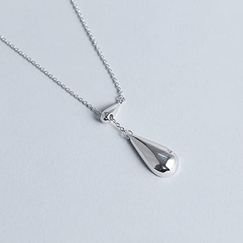 HCMA Collier Pendentif réglable en Argent Sterling avec Gouttes d'eau en Argent Sterling 925 pour Bijoux Cadeau pour Femmes