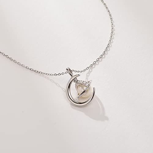 Collier en argent S925 avec pendentif en perles d'eau douce chic - 4