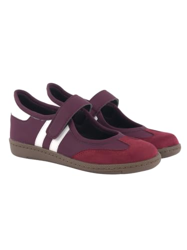 Shoetopia Women's Mary Jane Ballet Flats | Hook & Loop Velcro Clo...