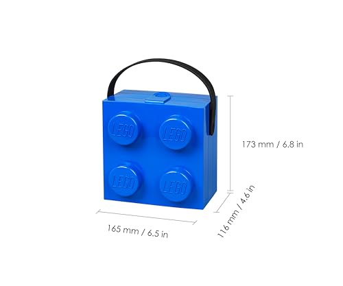 Boîte à Lunch LEGO® avec Poignée bleu - Contenant Alimentaire 2,1L, Passe au Lave - Vaisselle, Idéal pour Enfants & Adultes, Transport Facile