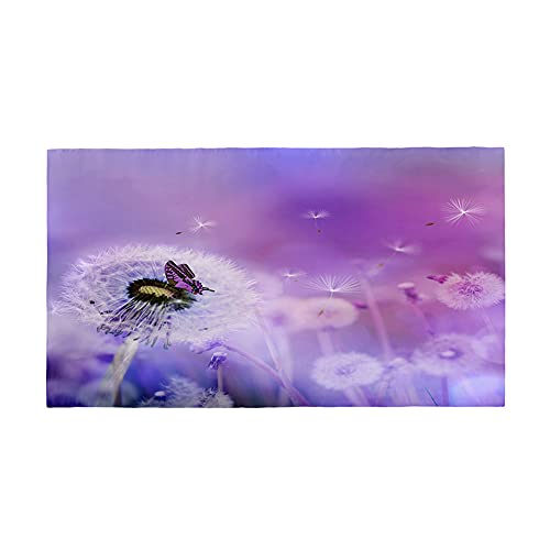 Surwin Toallas de Playa Microfibra, 3D Diente de León Imprimir Toalla de Playa Grande Secado Rápido Arena Antiadherente Verano Toalla para Viaje Nadar Piscina (Mariposa Morada,80x180cm)