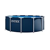 Intex 28930GH 3.66m x 1.22m Navy Blue Metal Frame Pool Set (Contents: One Pool Liner, Metal Frames and One Ladder)