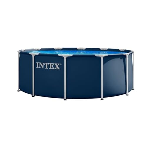 Intex 28930GH 3.66m x 1.22m Navy Blue Metal Frame Pool Set (Contents: One Pool Liner, Metal Frames and One Ladder)