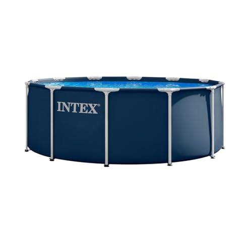 Intex 28930GH 3.66m x 1.22m Navy Blue Metal Frame Pool Set (Contents: One Pool Liner, Metal Frames and One Ladder)