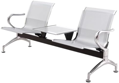 Reception Chairs Set with Arms & Table, Office Waiting Room Bench, Steel Airport Seating for Hospital, Salon & Bank - Comfortable 1 Seat Guest Furniture