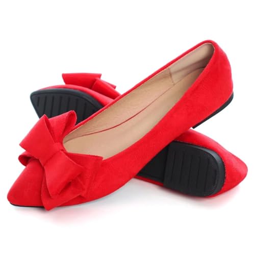 Image of TN TANGNEST Women Fashion Bowknot Flats Comfort Pointed Toe Dress Shoes