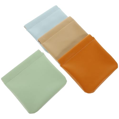 CTIRCHIU Set de 4 Monederos de Cuero Pequeños y Portátiles para Mujer, Estilo Moderno, Cierre Magnético, Ideales para Camping y Uso Exterior