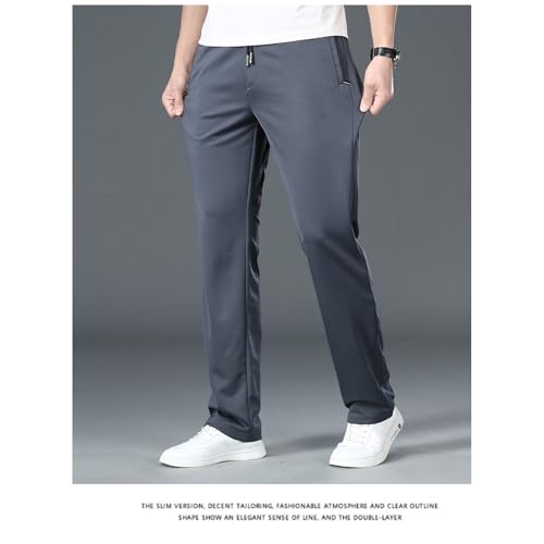 Ice Silk Mesh Panel Casual Pants for Men Cooling Quick Dry Elastic Waist Breathable Loose Fit Trousers3