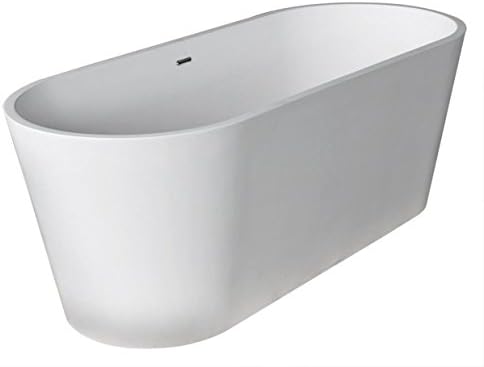 Spa World Venzi Vz6728lhsxcwxx Pietrastone Oval Soaking Bathtub, 28x67, Center Drain, White